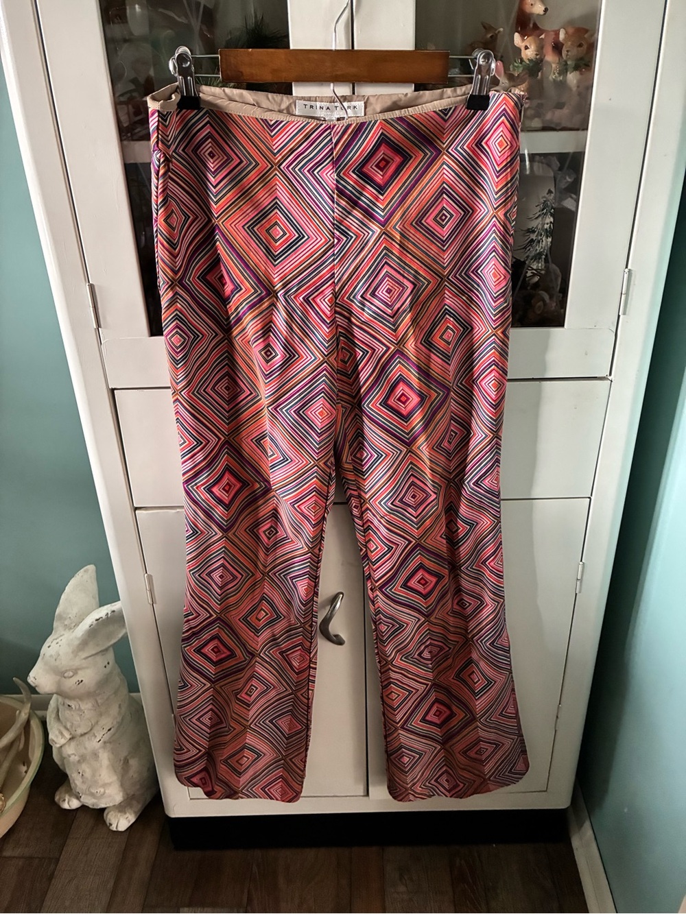 Trina Turk sz 6 Multicolor Geo Diamond Wide-Leg Pants euc